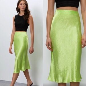 Babaton Only Slip Skirt & Cami Set- Lime Green
